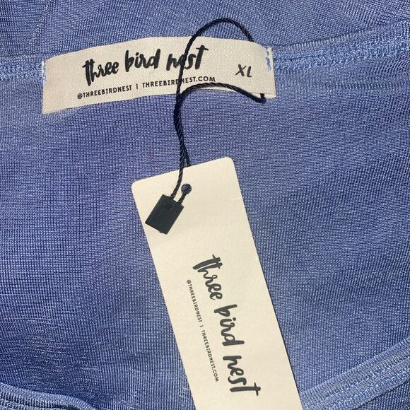 Three Bird Nest - Cassie Sleeveless Side Pocket Slinky Maxi Dress Blue XL NWT - Picture 4 of 5